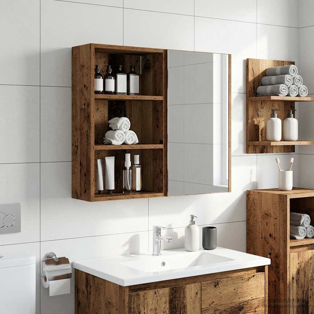 Bathroom Wall Cabinet with Shelf Old Wood 40 x 16 x 62.5 cm