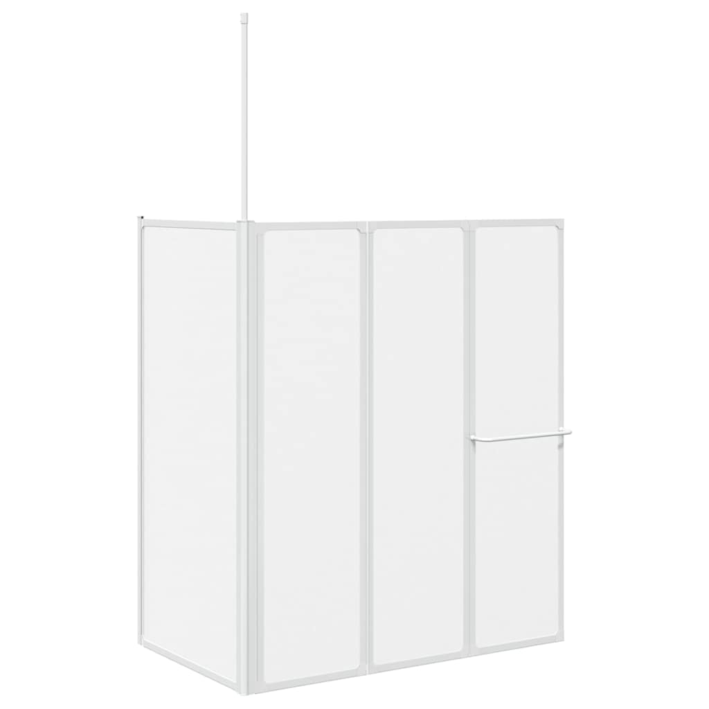Bath Screen Frosted 120 x 70 x 137 cm Aluminium