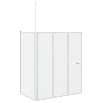 Bath Screen Frosted 120 x 70 x 137 cm Aluminium
