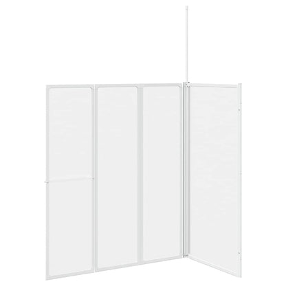 Bath Screen Frosted 120 x 70 x 137 cm Aluminium