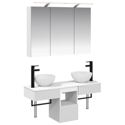 Bathroom Cabinet Set 4 pcs White Engineered Wood