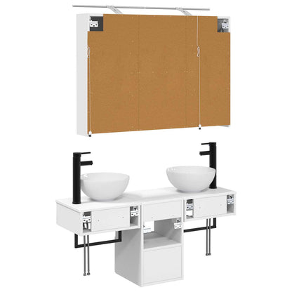 Bathroom Cabinet Set 4 pcs White Engineered Wood