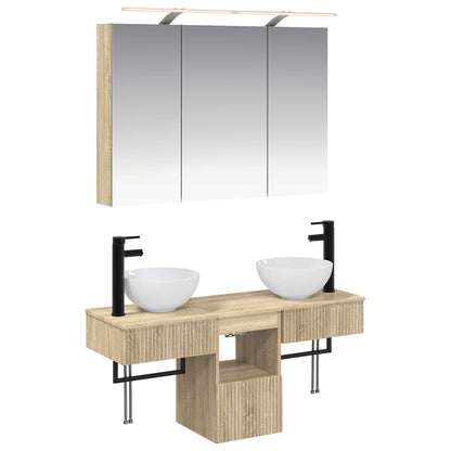 Bathroom Cabinet Set 4 pcs Sonoma Oak Engineered Wood