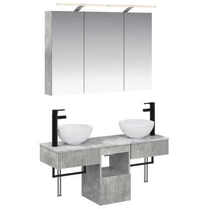 Bathroom Cabinet Set 4 pcs Concrete Grey Engineered Wood