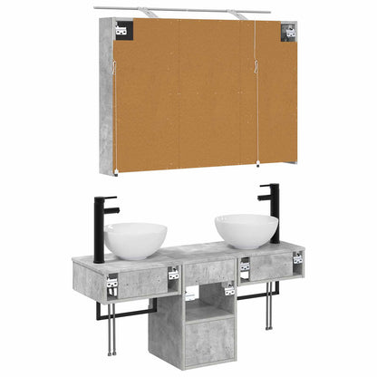 Bathroom Cabinet Set 4 pcs Concrete Grey Engineered Wood