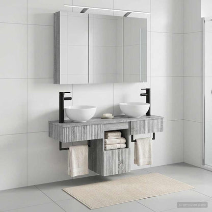 Bathroom Cabinet Set 4 pcs Grey Sonoma Engineered Wood