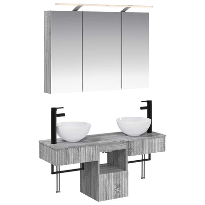 Bathroom Cabinet Set 4 pcs Grey Sonoma Engineered Wood