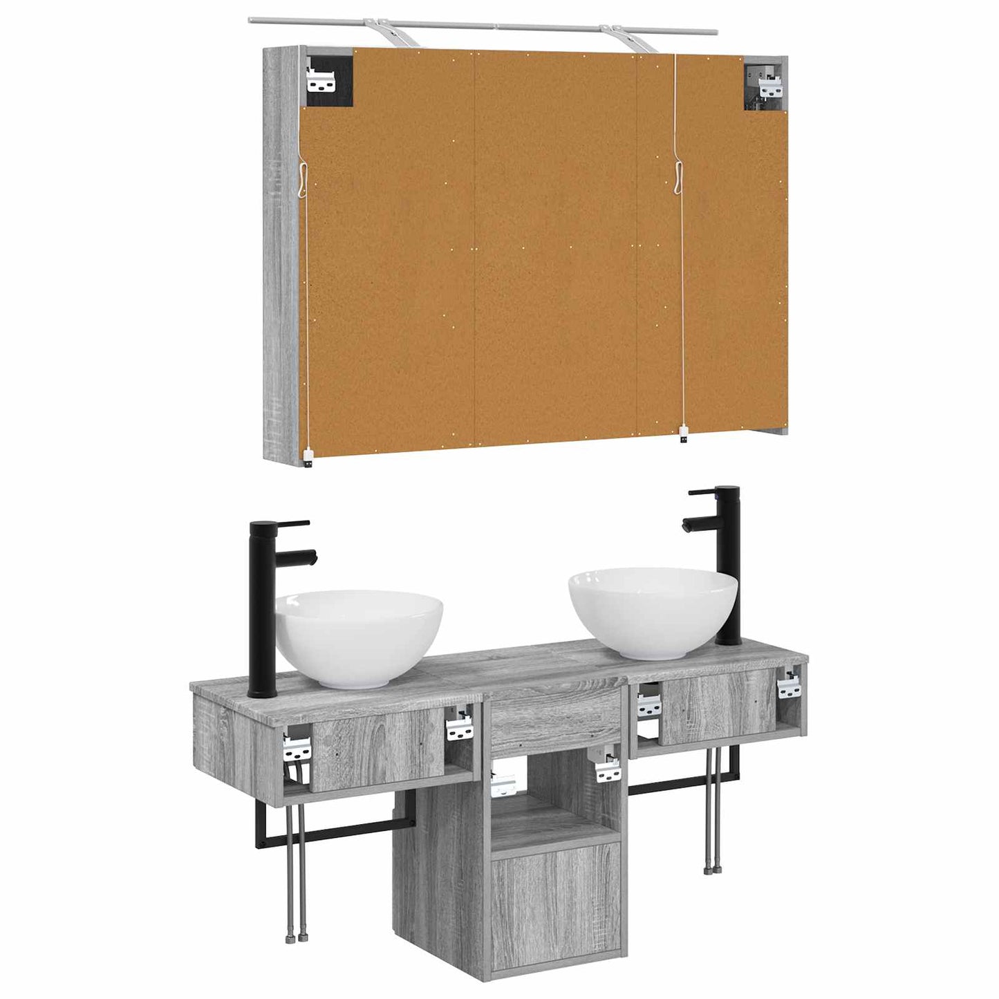 Bathroom Cabinet Set 4 pcs Grey Sonoma Engineered Wood