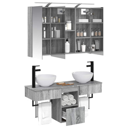 Bathroom Cabinet Set 4 pcs Grey Sonoma Engineered Wood