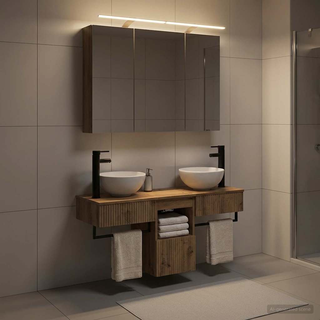 Bathroom Cabinet Set 4 pcs Artisan Oak Engineered Wood