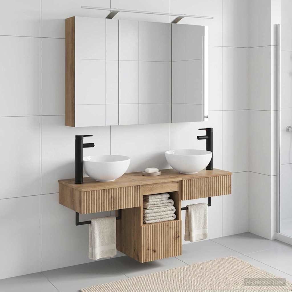 Bathroom Cabinet Set 4 pcs Artisan Oak Engineered Wood