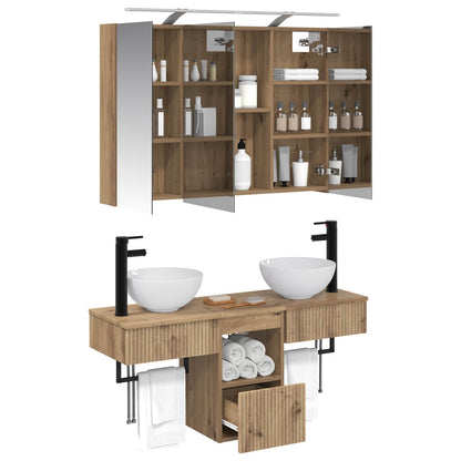 Bathroom Cabinet Set 4 pcs Artisan Oak Engineered Wood