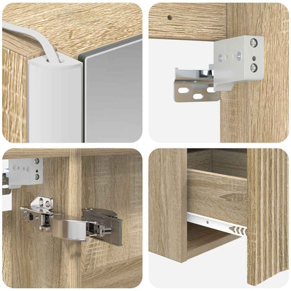 Bathroom Cabinet Set 4 pcs Sonoma Oak Engineered Wood