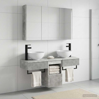 Bathroom Cabinet Set 4 pcs Concrete Grey Engineered Wood