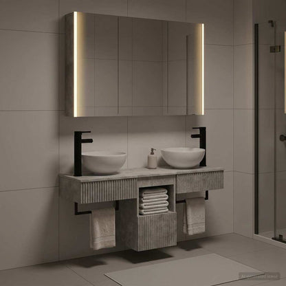 Bathroom Cabinet Set 4 pcs Concrete Grey Engineered Wood