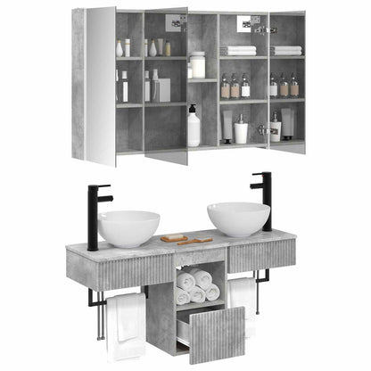 Bathroom Cabinet Set 4 pcs Concrete Grey 103.5 x 15.5 x 70 cm