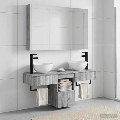 Bathroom Cabinet Set 4 pcs Grey Sonoma Engineered Wood