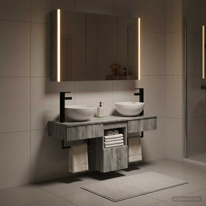 Bathroom Cabinet Set 4 pcs Grey Sonoma Engineered Wood