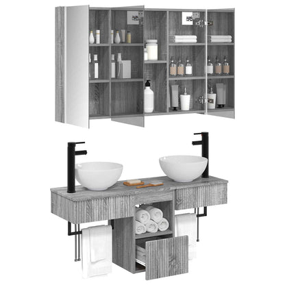 Bathroom Cabinet Set 4 pcs Grey Sonoma Engineered Wood