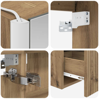 Bathroom Cabinet Set 4 pcs Artisan Oak Engineered Wood