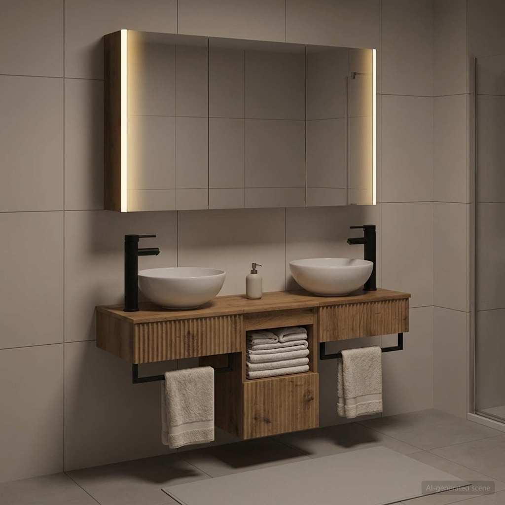 Bathroom Cabinet Set 4 pcs Artisan Oak Engineered Wood