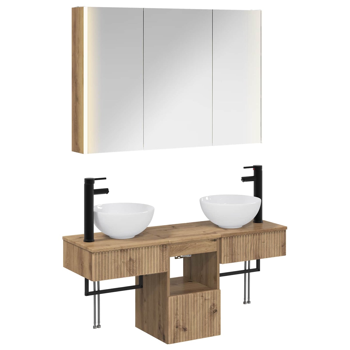 Bathroom Cabinet Set 4 pcs Artisan Oak 103.5 x 15.5 x 70 cm
