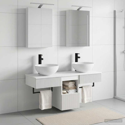 Bathroom Cabinet Set 5 pcs White Engineered Wood