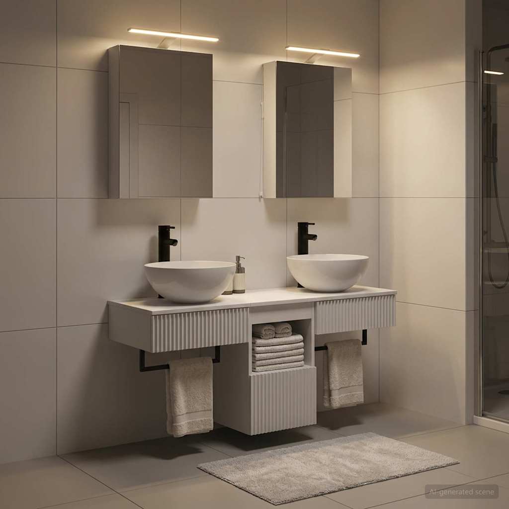 Bathroom Cabinet Set 5 pcs White Engineered Wood
