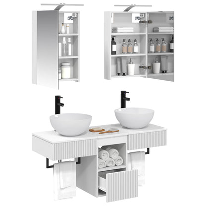 Bathroom Cabinet Set 5 pcs White 40 x 10.5 x 60.5 cm
