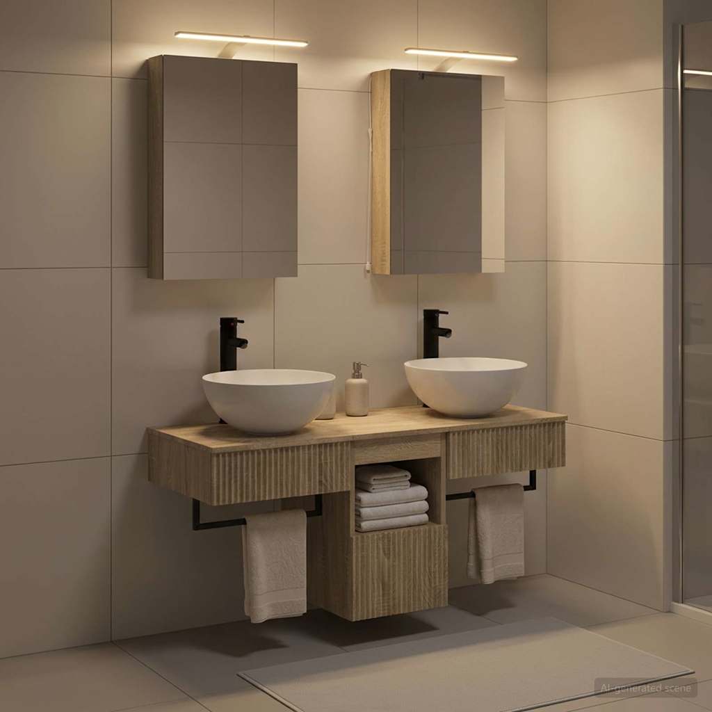 Bathroom Cabinet Set 5 pcs Sonoma Oak Engineered Wood