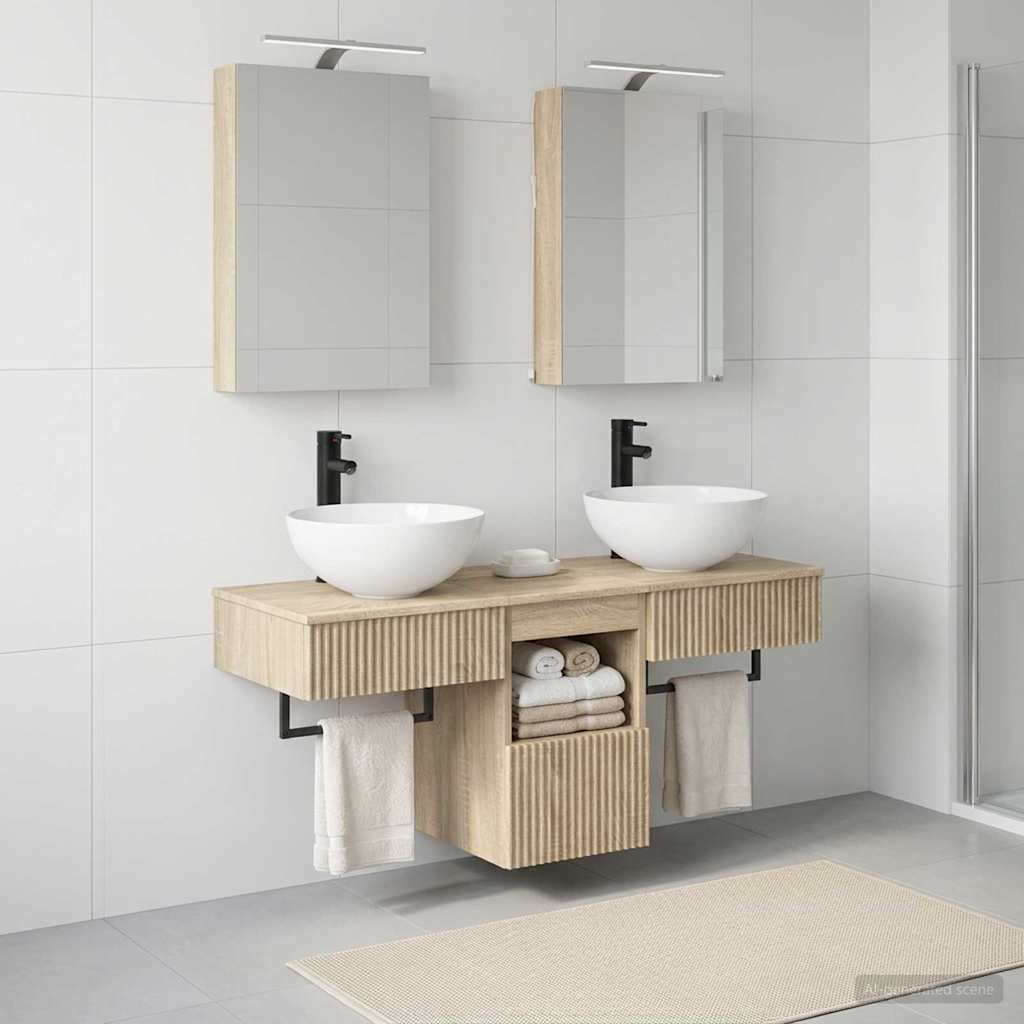 Bathroom Cabinet Set 5 pcs Sonoma Oak Engineered Wood