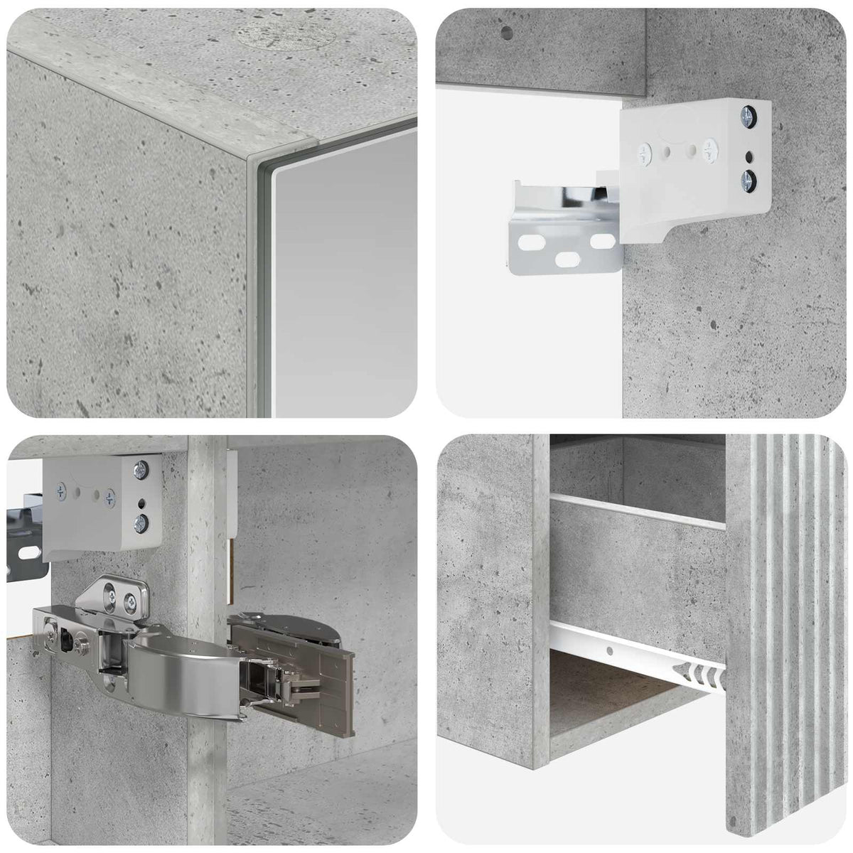 Bathroom Cabinet Set 5 pcs Concrete Grey Engineered Wood