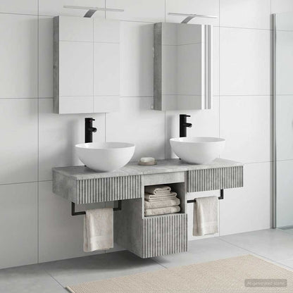 Bathroom Cabinet Set 5 pcs Concrete Grey Engineered Wood