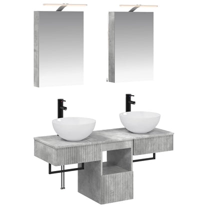Bathroom Cabinet Set 5 pcs Concrete Grey Engineered Wood
