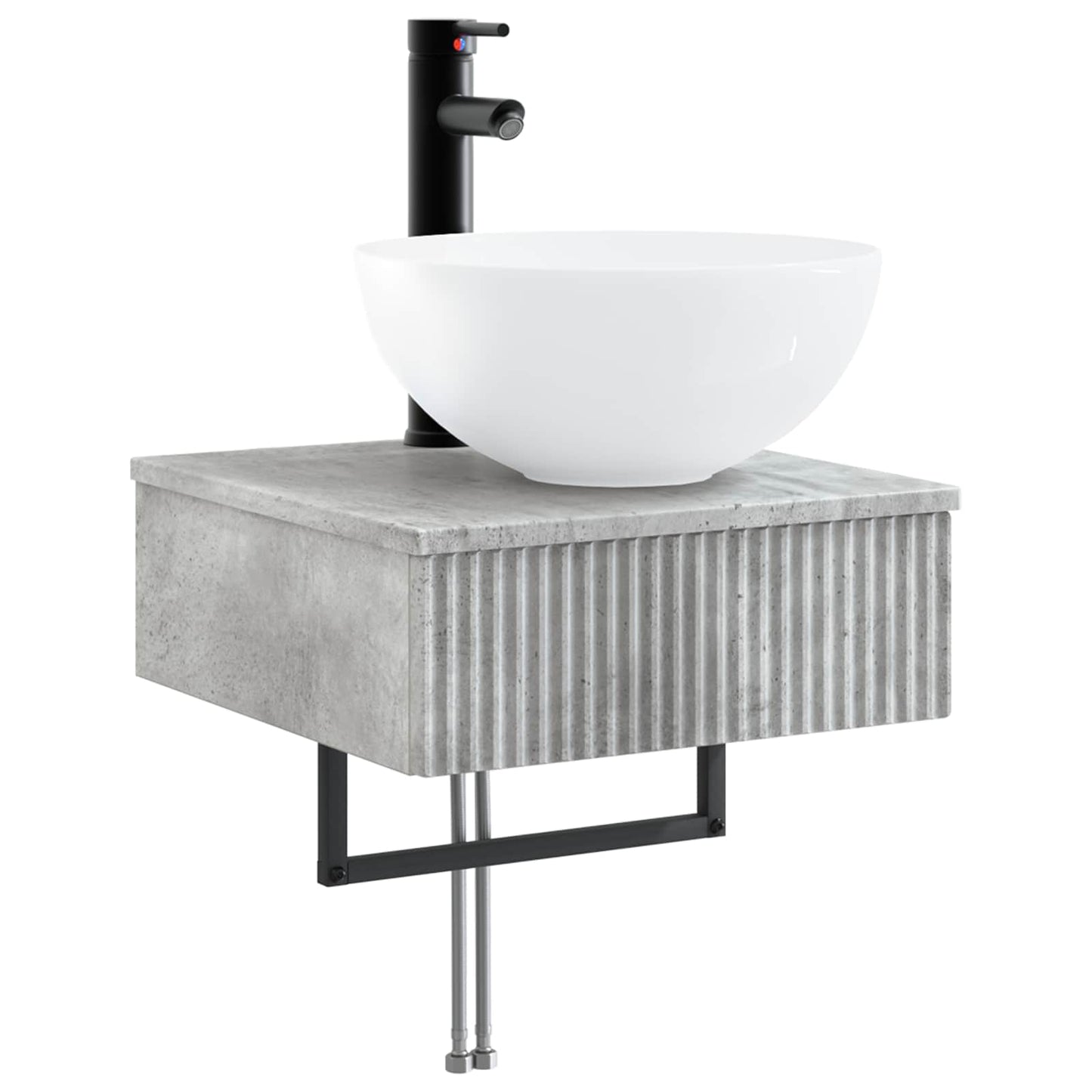 Bathroom Cabinet Set 5 pcs Concrete Grey Engineered Wood