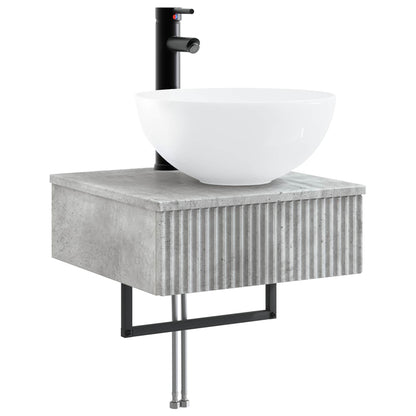 Bathroom Cabinet Set 5 pcs Concrete Grey Engineered Wood