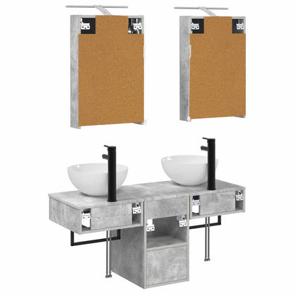 Bathroom Cabinet Set 5 pcs Concrete Grey Engineered Wood