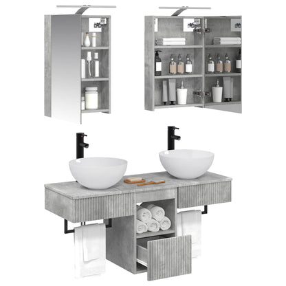Bathroom Cabinet Set 5 pcs Concrete Grey Engineered Wood