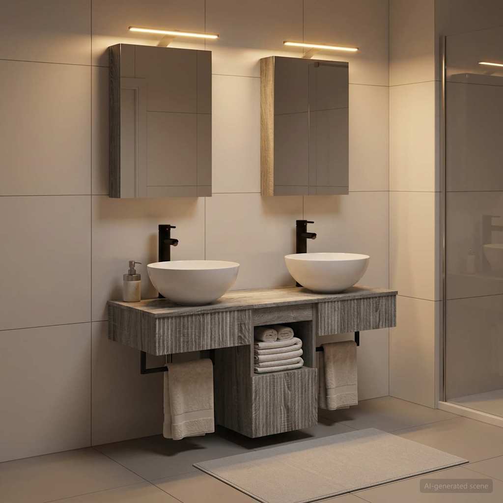 Bathroom Cabinet Set 5 pcs Grey Sonoma Engineered Wood