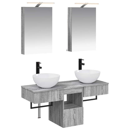 Bathroom Cabinet Set 5 pcs Grey Sonoma Engineered Wood