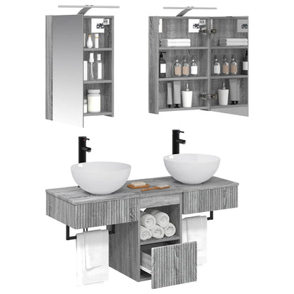 Bathroom Cabinet Set 5 pcs Grey Sonoma Engineered Wood