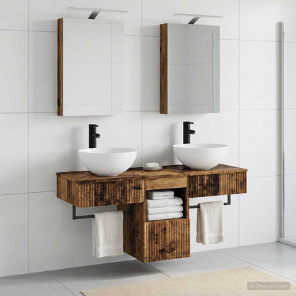 Bathroom Cabinet Set 5 pcs Old Wood Engineered Wood