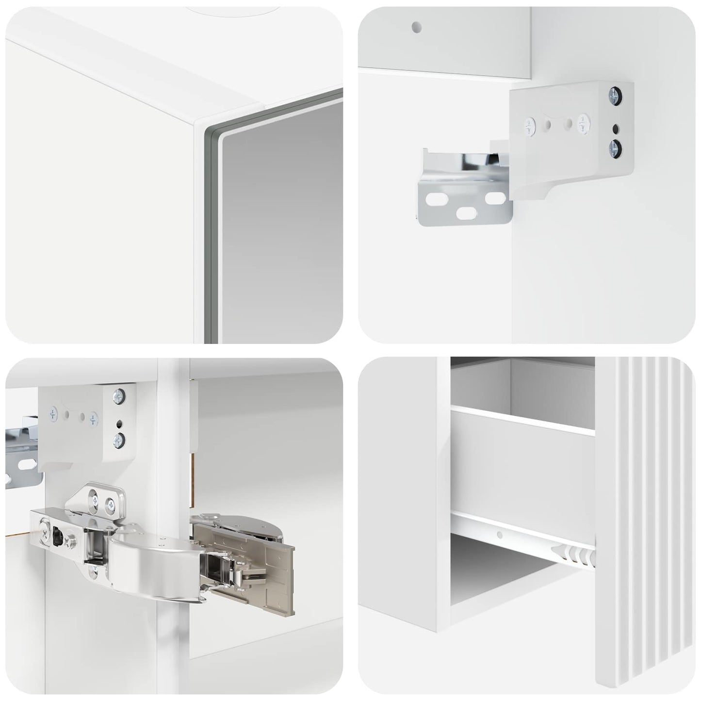 Bathroom Cabinet Set 5 pcs White Engineered Wood