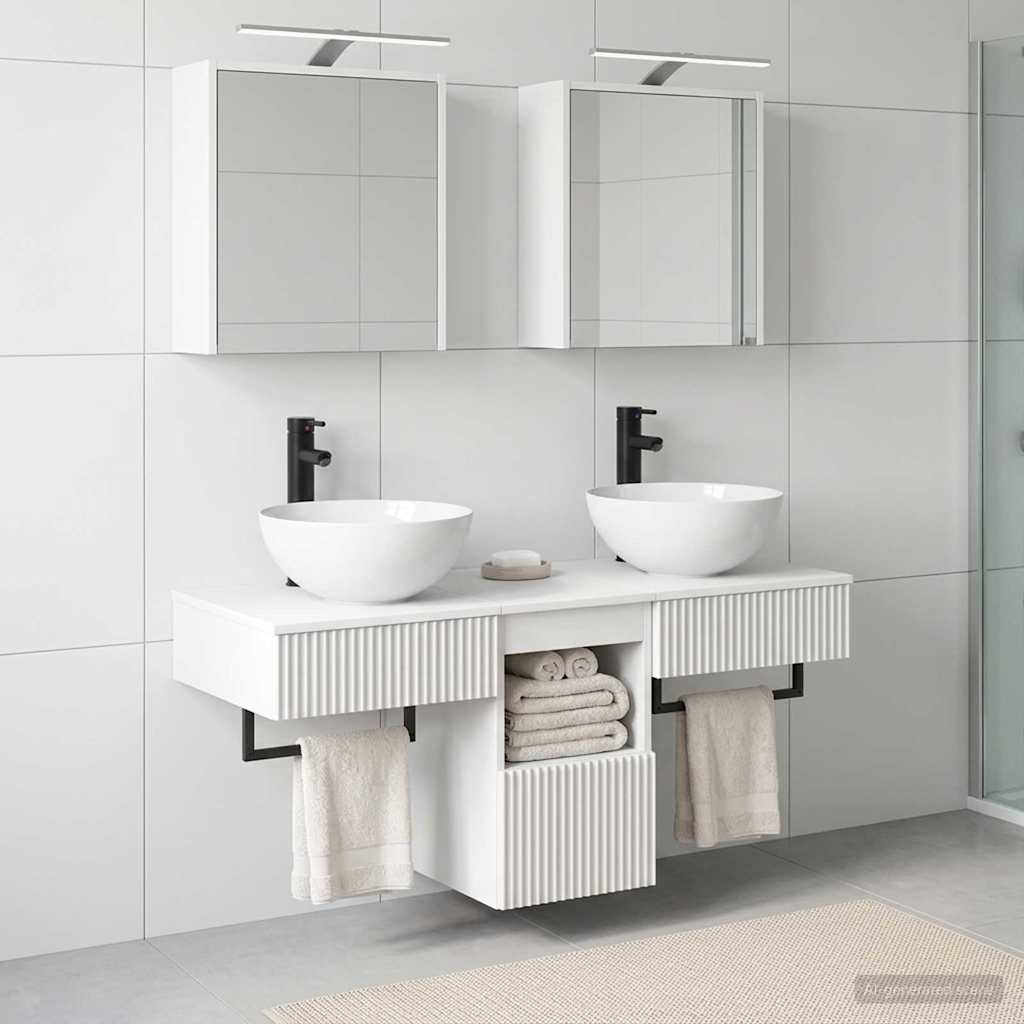 Bathroom Cabinet Set 5 pcs White Engineered Wood