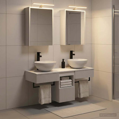 Bathroom Cabinet Set 5 pcs White Engineered Wood