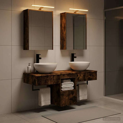 Bathroom Cabinet Set 5 pcs Smoked Oak Engineered Wood