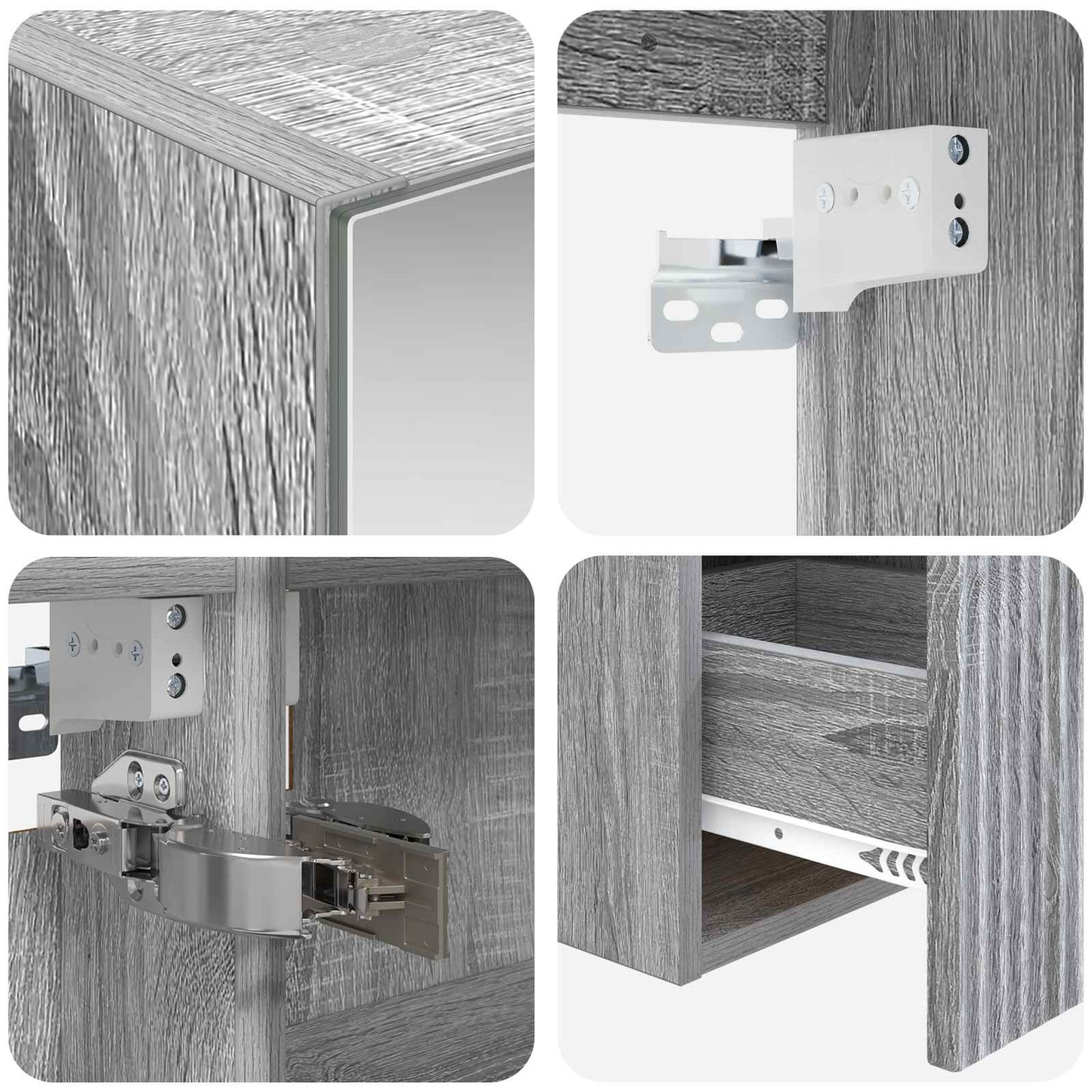 Bathroom Cabinet Set 5 pcs Grey Sonoma Engineered Wood