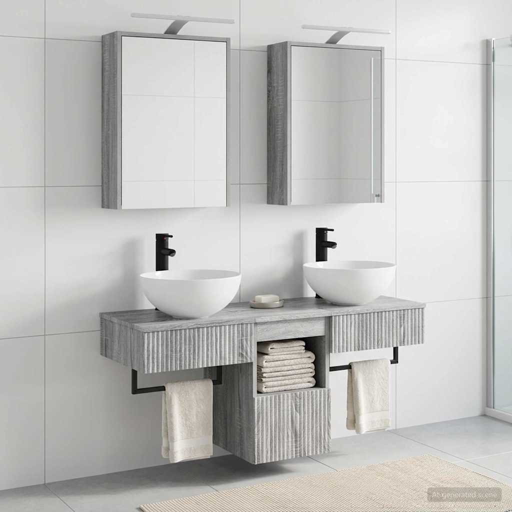 Bathroom Cabinet Set 5 pcs Grey Sonoma Engineered Wood