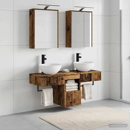 Bathroom Cabinet Set 5 pcs Old Wood Engineered Wood