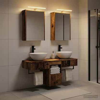 Bathroom Cabinet Set 5 pcs Old Wood Engineered Wood